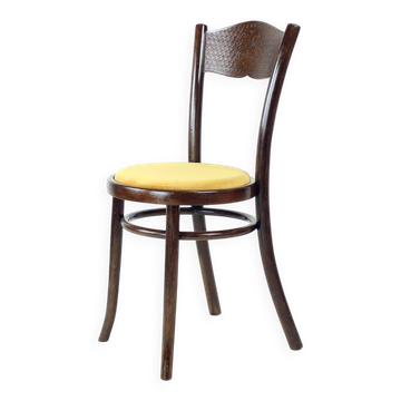 Chaise en bois courbé vintage, design Thonet, Tchécoslovaquie années 1940.
