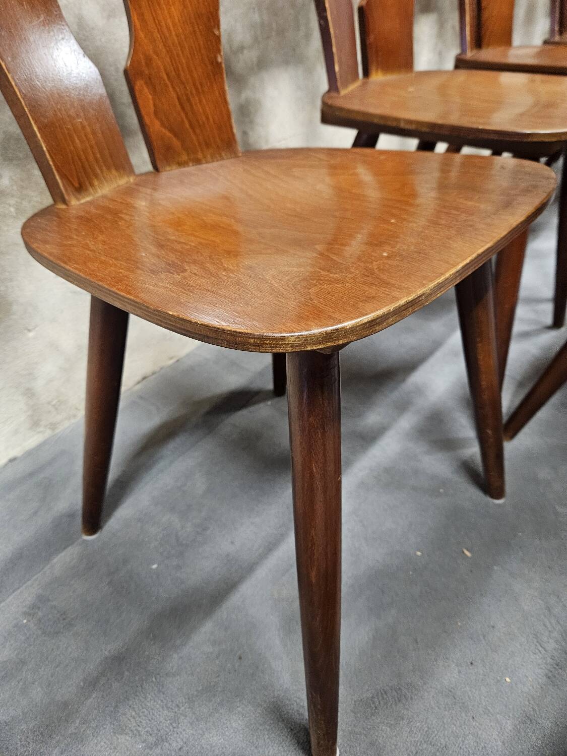 Set of 12 vintage bistro chairs 1960
