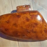 Walnut magnifying glass box in the shape of a shell