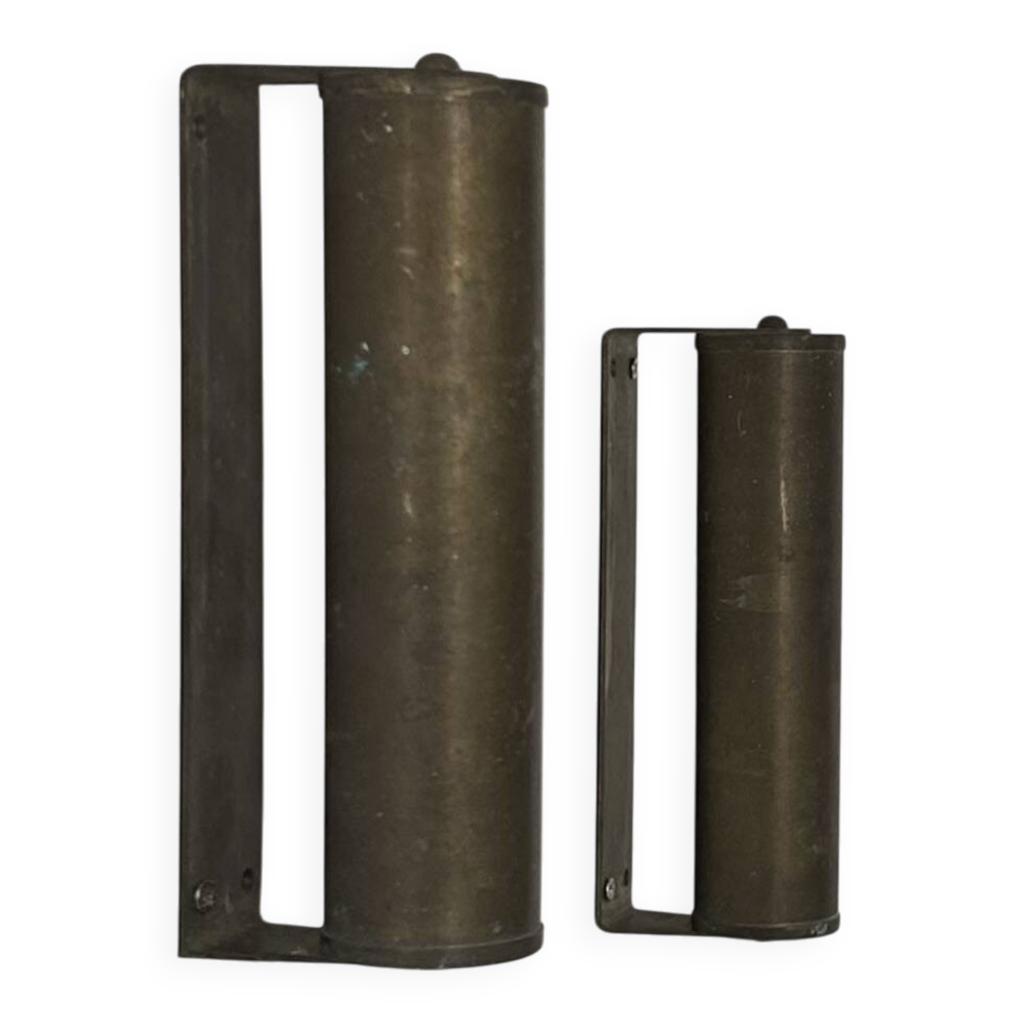 Pair of vintage modernist wall lights, solid brass, Sweden 1940s