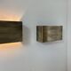 Pair of vintage wall lights, patinated brushed brass, France, 1970
