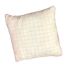 Linen cushion beige pattern with glossy pink piping