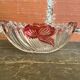 Vintage Crystal Pocket Bowl ANNE HUTTE Rose Decor #D661