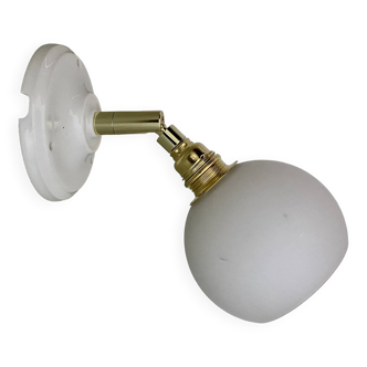 Vintage tulip wall light in white opaline