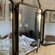 Vintage mirror 1930 triptych beveled barber crystal - 28 x 58 cm