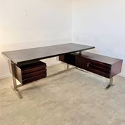 Vintage president corner desk in rosewood design by Gianni Moscatelli vintage