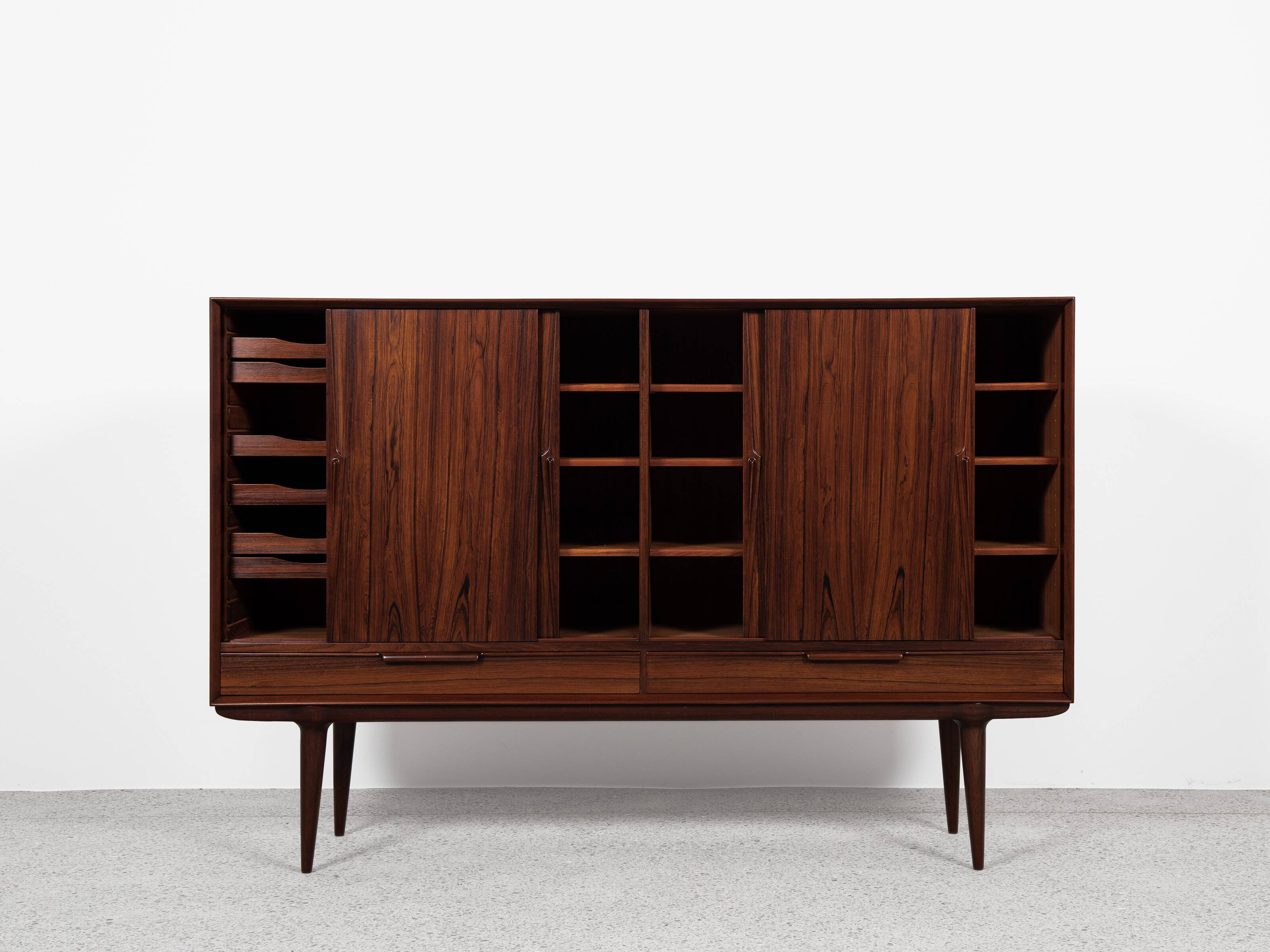 Midcentury Danish highboard Model 13 in rosewood by Omann Jun 1960s