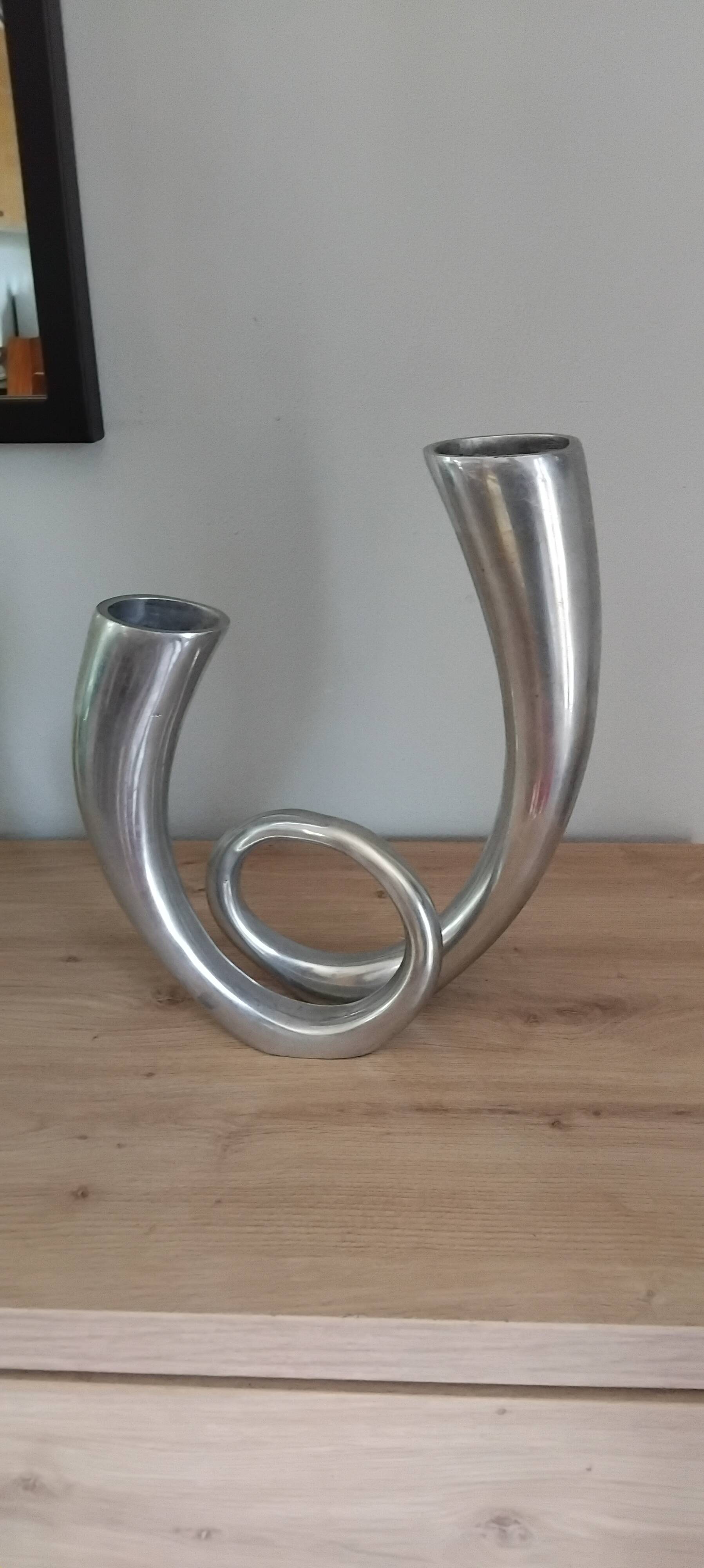 Vase soliflore Silea en aluminium, année 70-80