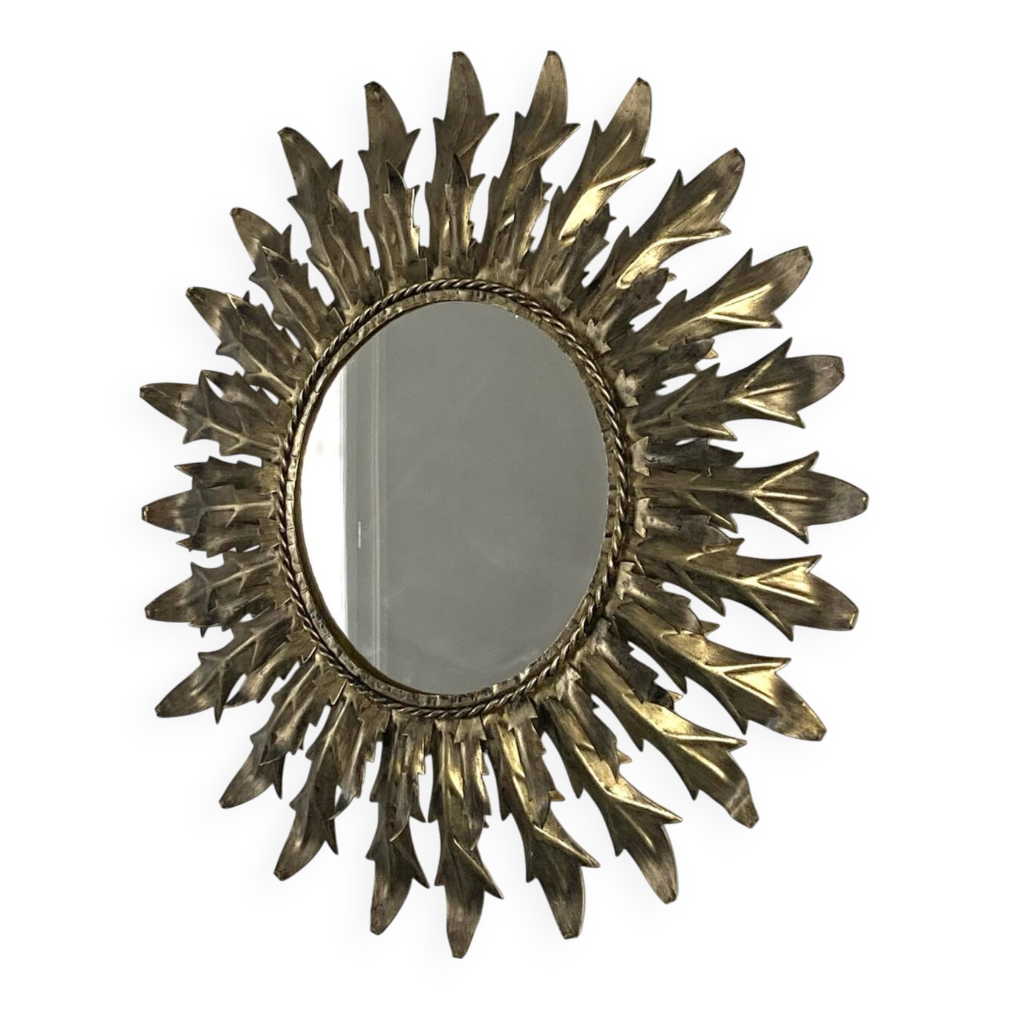 Gold metal sun mirror