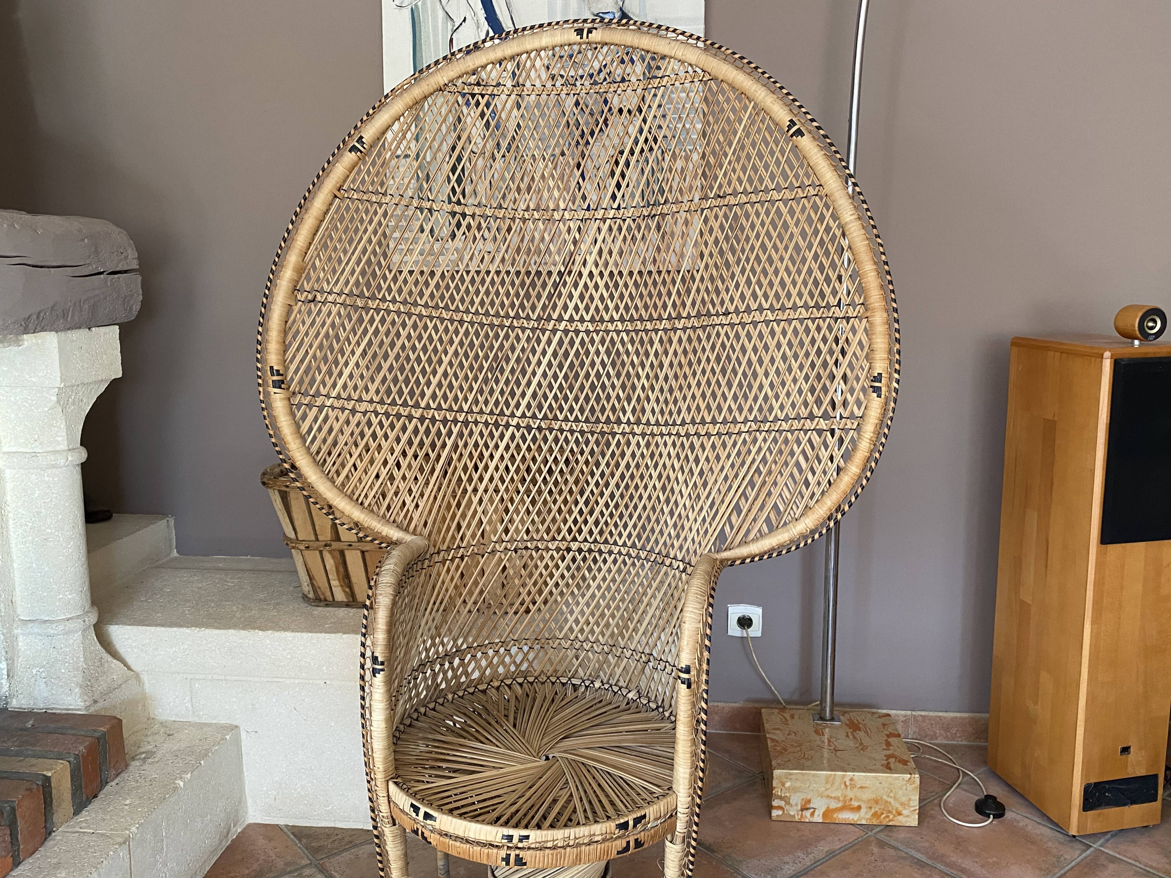 Emmanuelle armchair, 1970, braided rattan