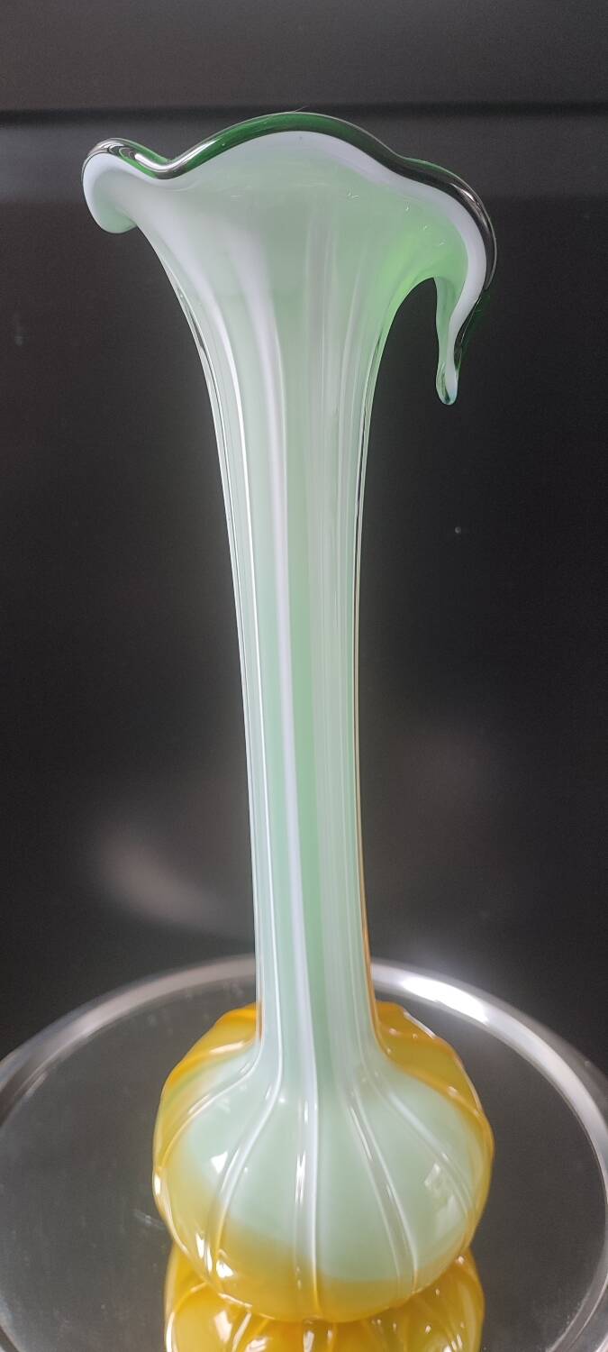 Large blown glass vase, artistic glassware from the 1970s.