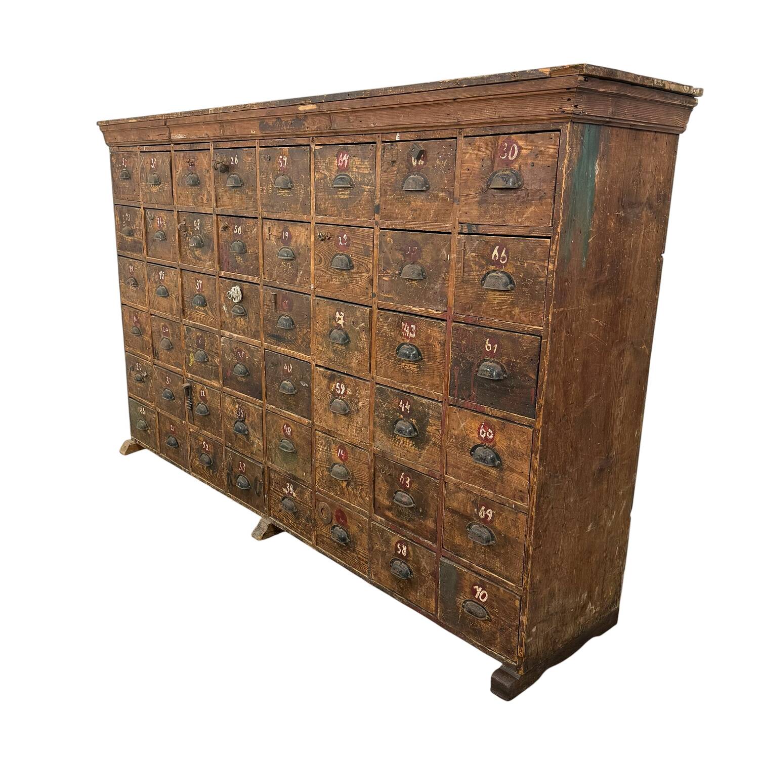 Large Antique Bank of Drawers – 48 Drawer Industrial Cabinet