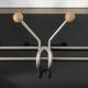 Vintage wall coat rack in brushed metal with wooden balls – Year design