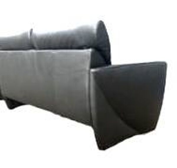 Canapé en cuir noir haut de gamme, canapé De Sede