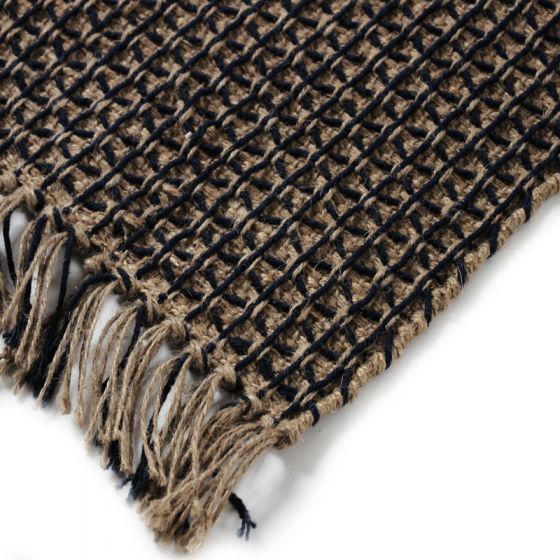 Tapis en jute et coton noir 120 x 170 cm