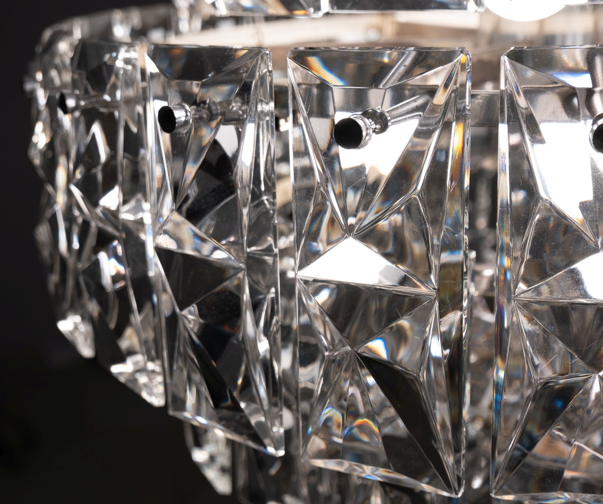 Kinkeldey 6 Tiered Chrystal Chandelier, 1970s