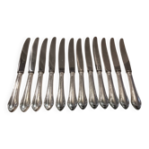 12 silver plated table knives, goldsmith SFAM, art deco style