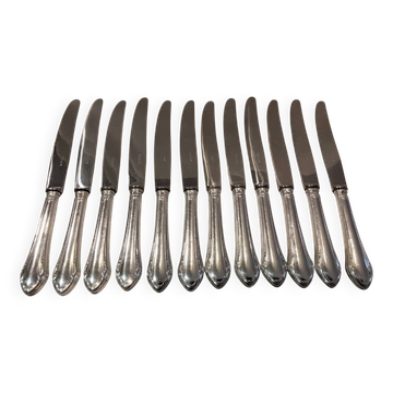 12 silver plated table knives, goldsmith SFAM, art deco style