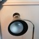 Lampe de bureau Diabolo noire et chrome 1970/80, socle rond, col flexi