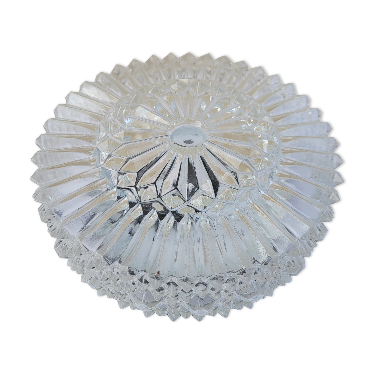 Plafonnier en verre "pointe de diamant"