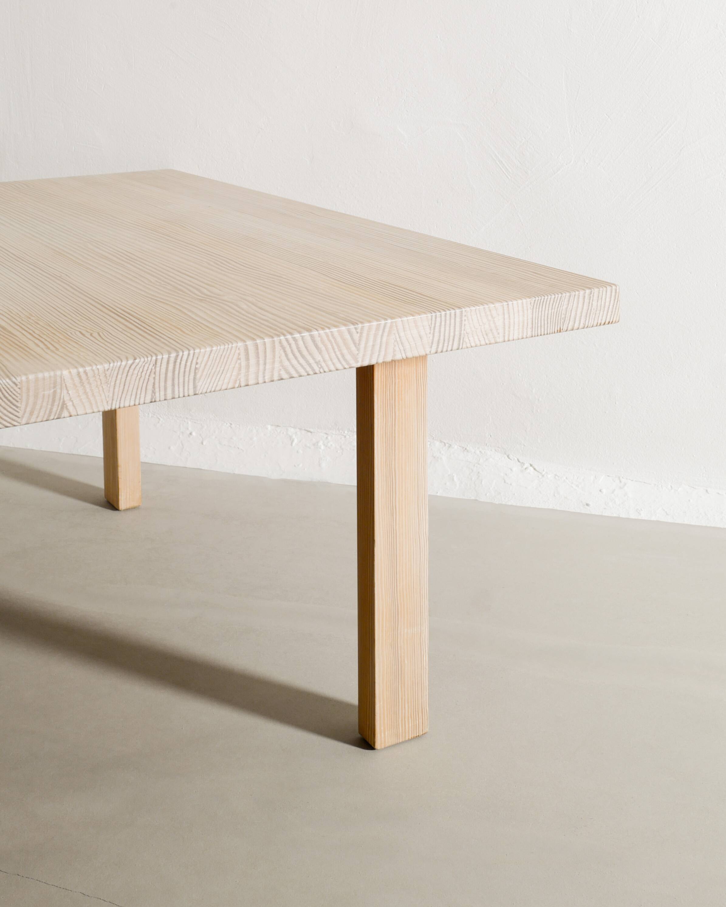 Vintage Danish Squared Wooden Coffee Sofa Table in Oregon Pine, 1970s