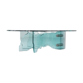Table basse Shell par Danny Lane pour Fiam, verre, années 1980.