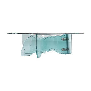 Table basse Shell par Danny Lane pour Fiam, verre, années 1980.