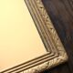 Rectangular golden wooden frame mirror