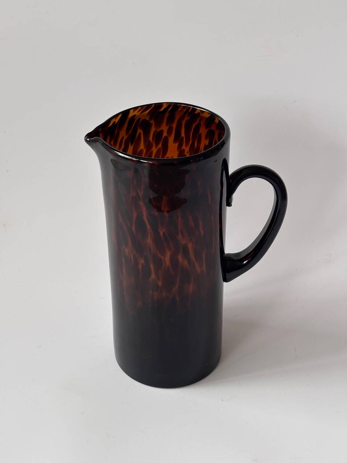 Dior Style Tortoiseshell Blown Glass Pitcher Vase