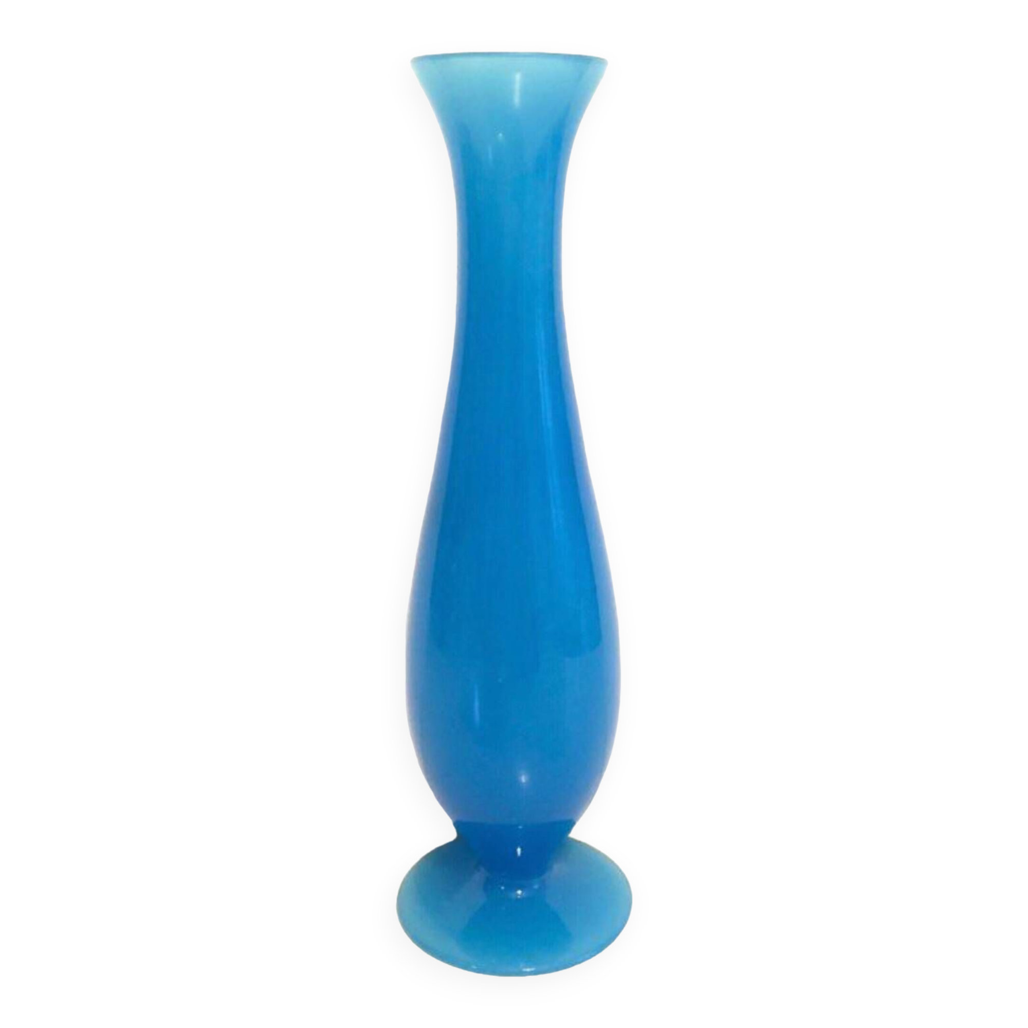 Blue opaline footed vase