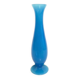 Blue opaline footed vase