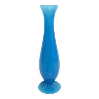 Blue opaline footed vase