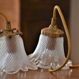 Duo of walkers in glass flowers and yellow cord