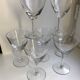 Set of 7 engraved wine glasses star model 50s