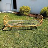 Vintage rattan basket bed