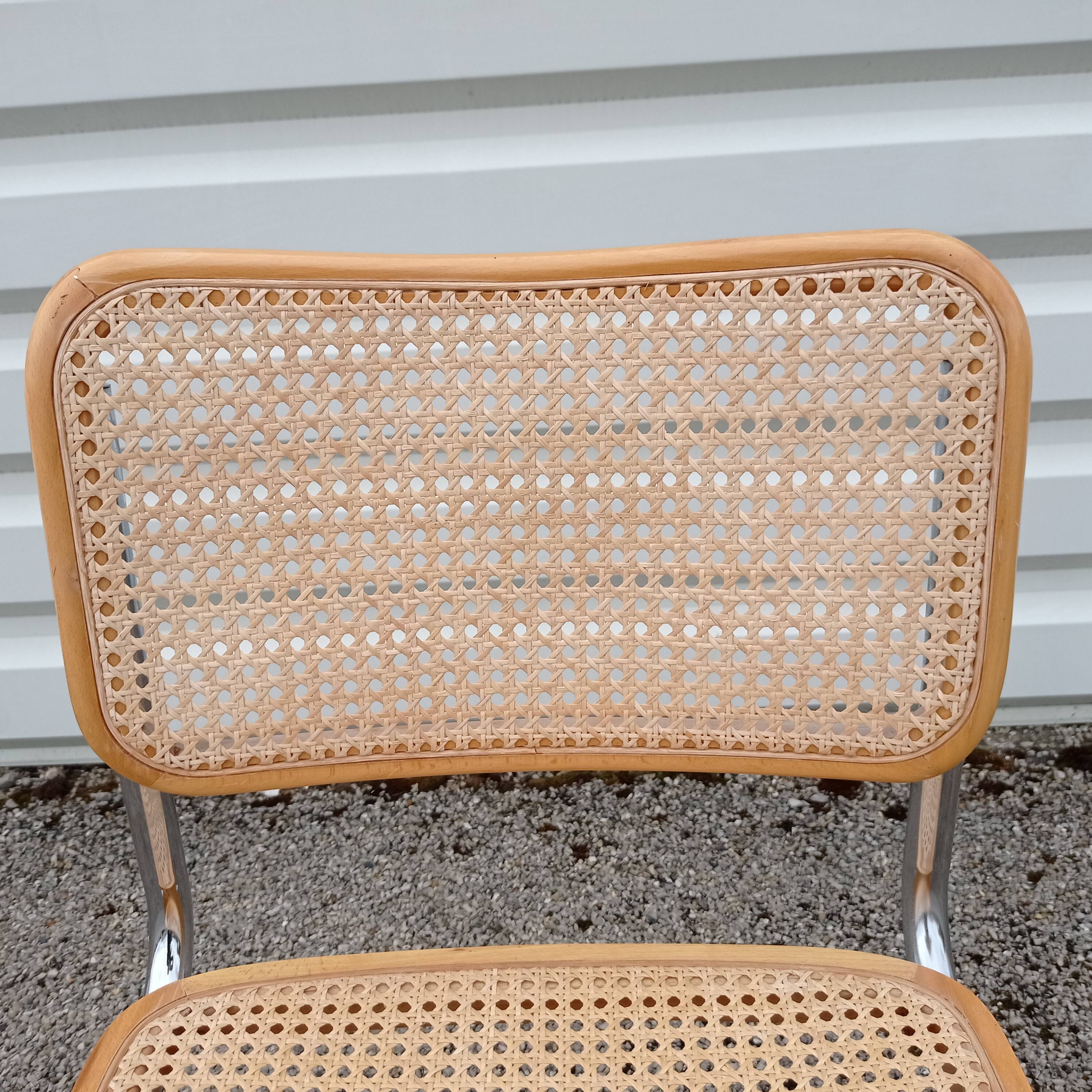 Chair B 32 by Marcel Breuer in canning