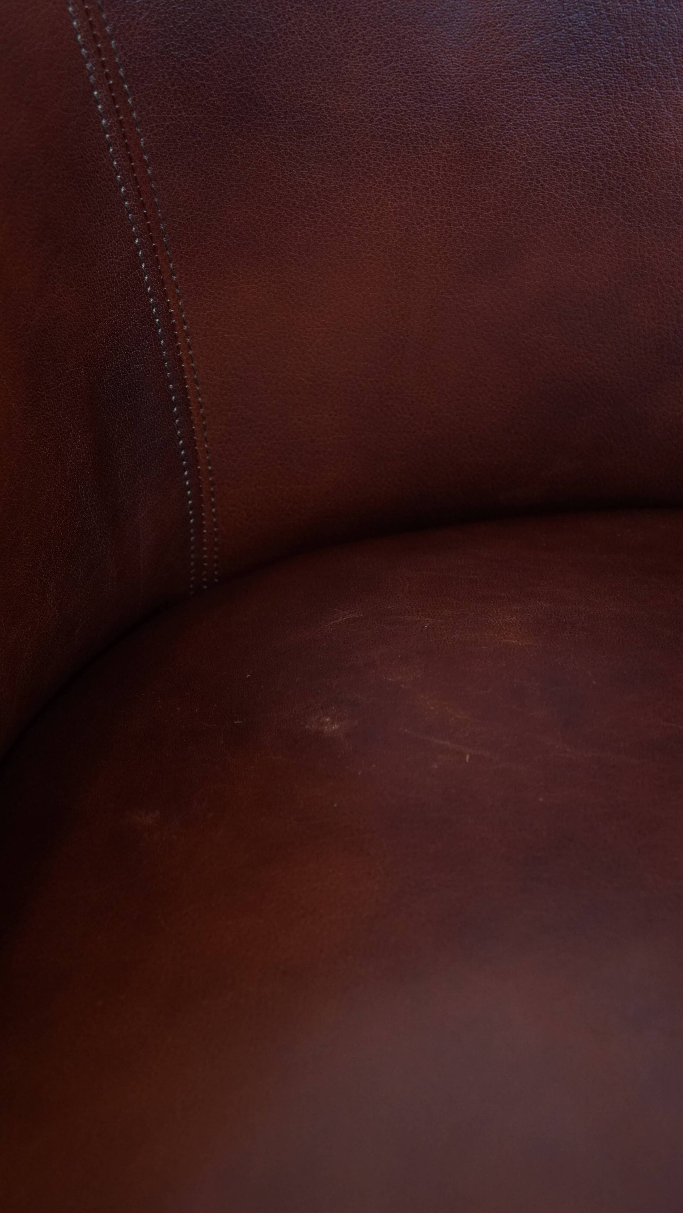 Red-brown cowhide leather office chair/side chair