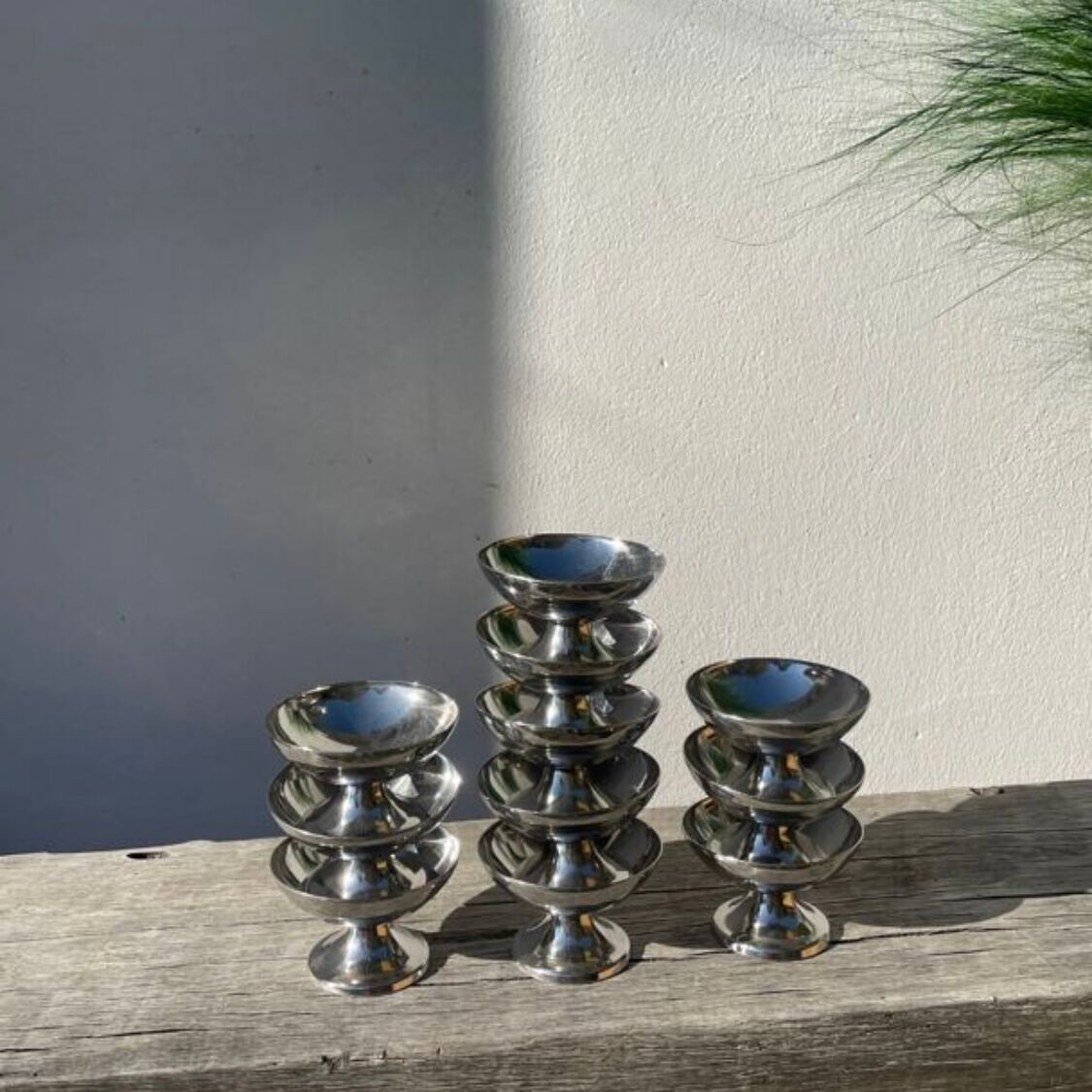 11 vintage stainless steel bowls