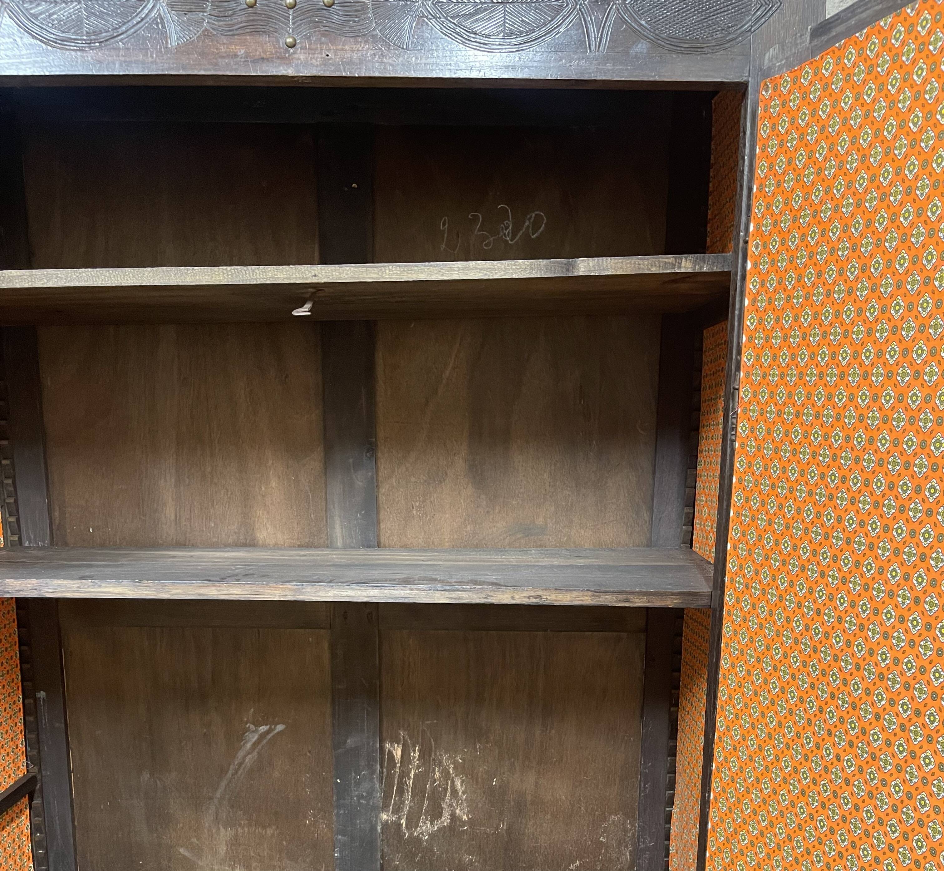 Antique carved wooden wardrobe