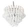White and Transparent "Selle" Murano Glass Chandelier in Mazzega Style