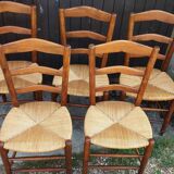 Lot de 5 chaises paillées