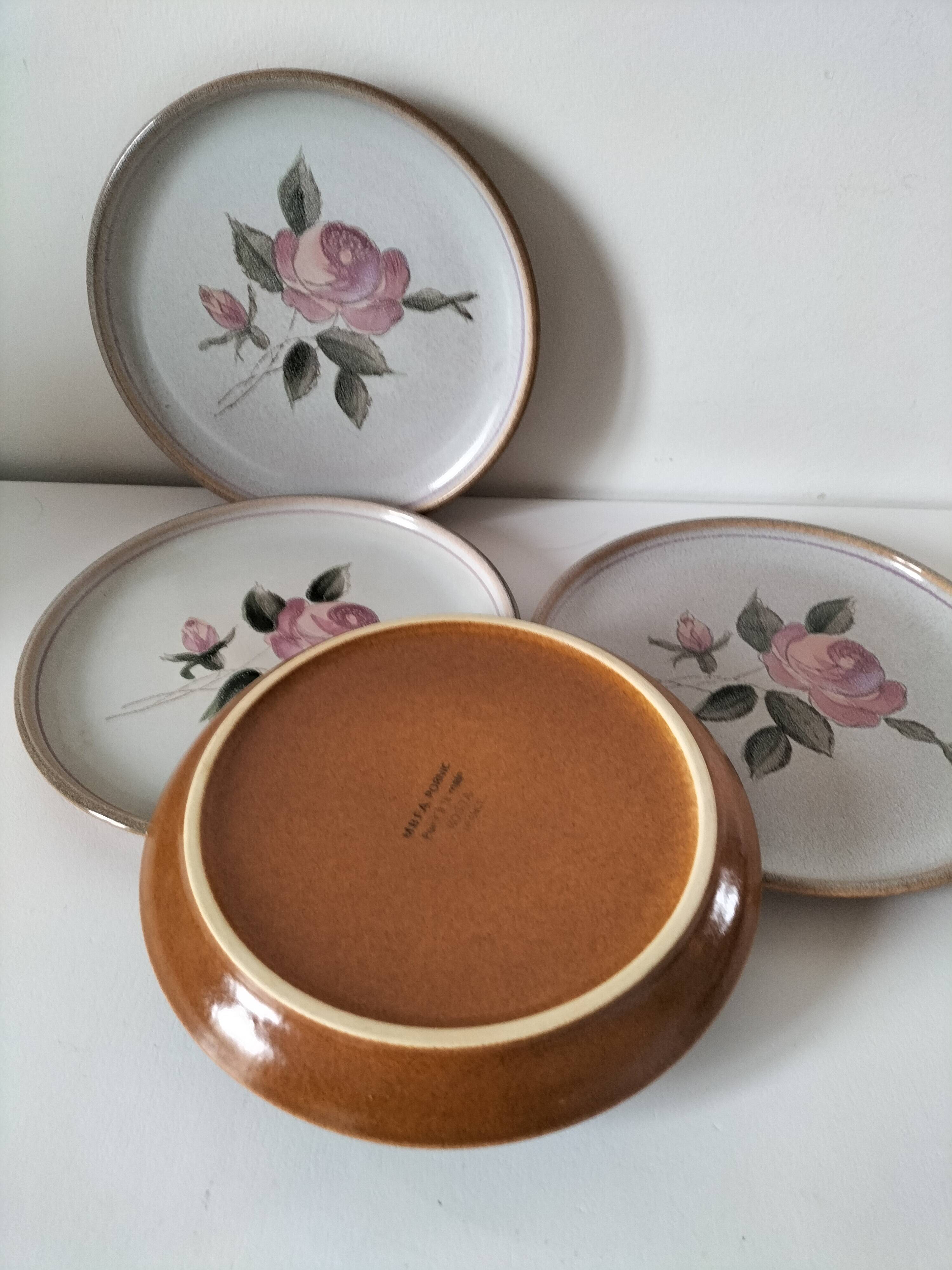 Ensemble 4 assiettes MBFA Pornic modèle Rosita