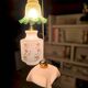 Vintage 3-light suspension, glass and opaline.