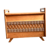 Wooden toy chest and rattan