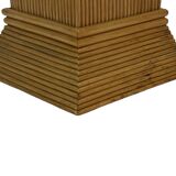 Vintage Rattan Column Planter Bamboo Bohemian Pillar '70s Rattan Mcguire