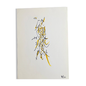 Original abstract work signed dated 99 or 77