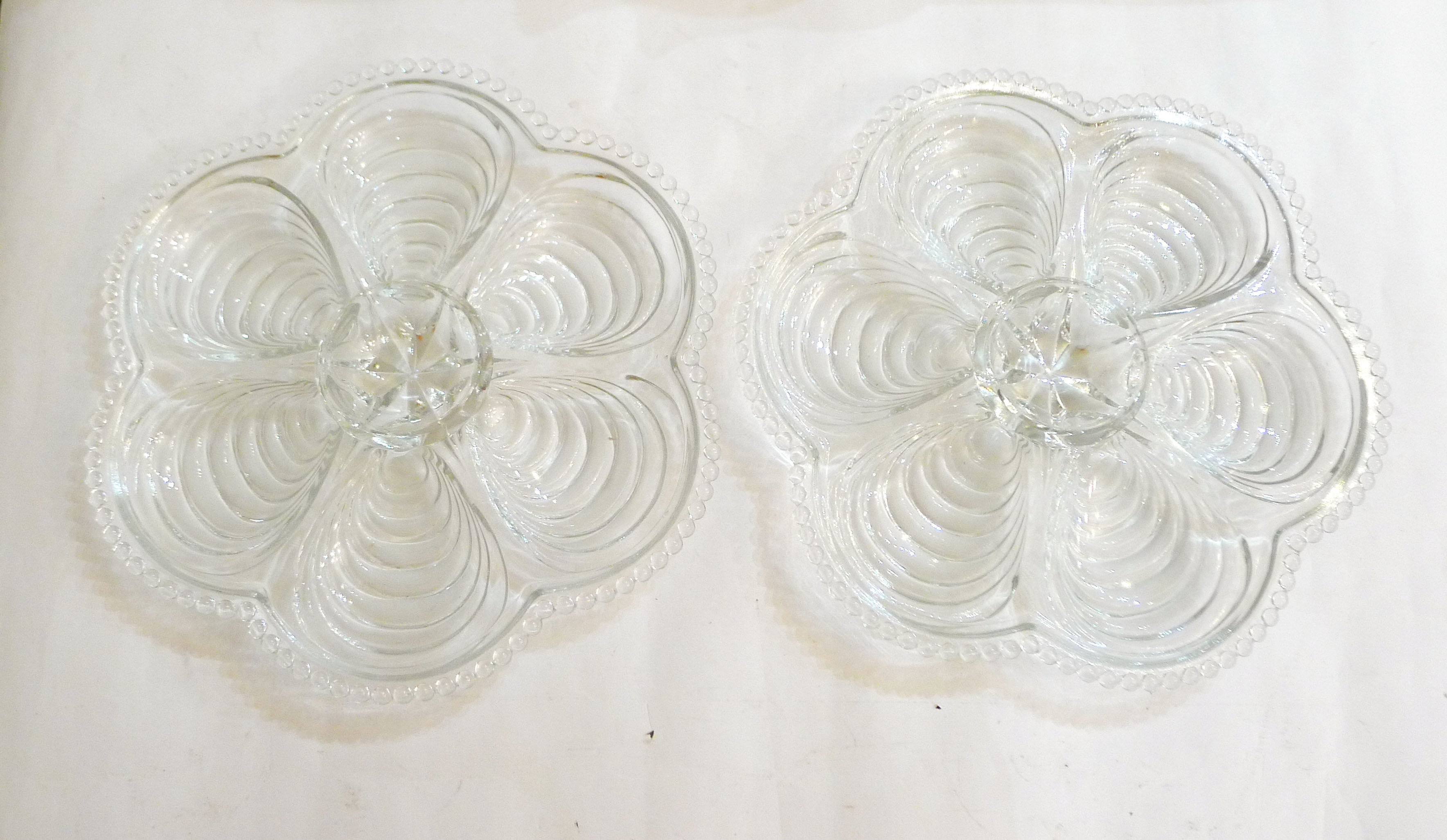 Pair of oyster plates