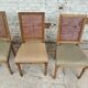 Set of 5 antique wooden and caned chairs.