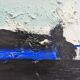 Mid-century modern "blue stream" vintage swedish abstract oil painting, framed, hans osswald