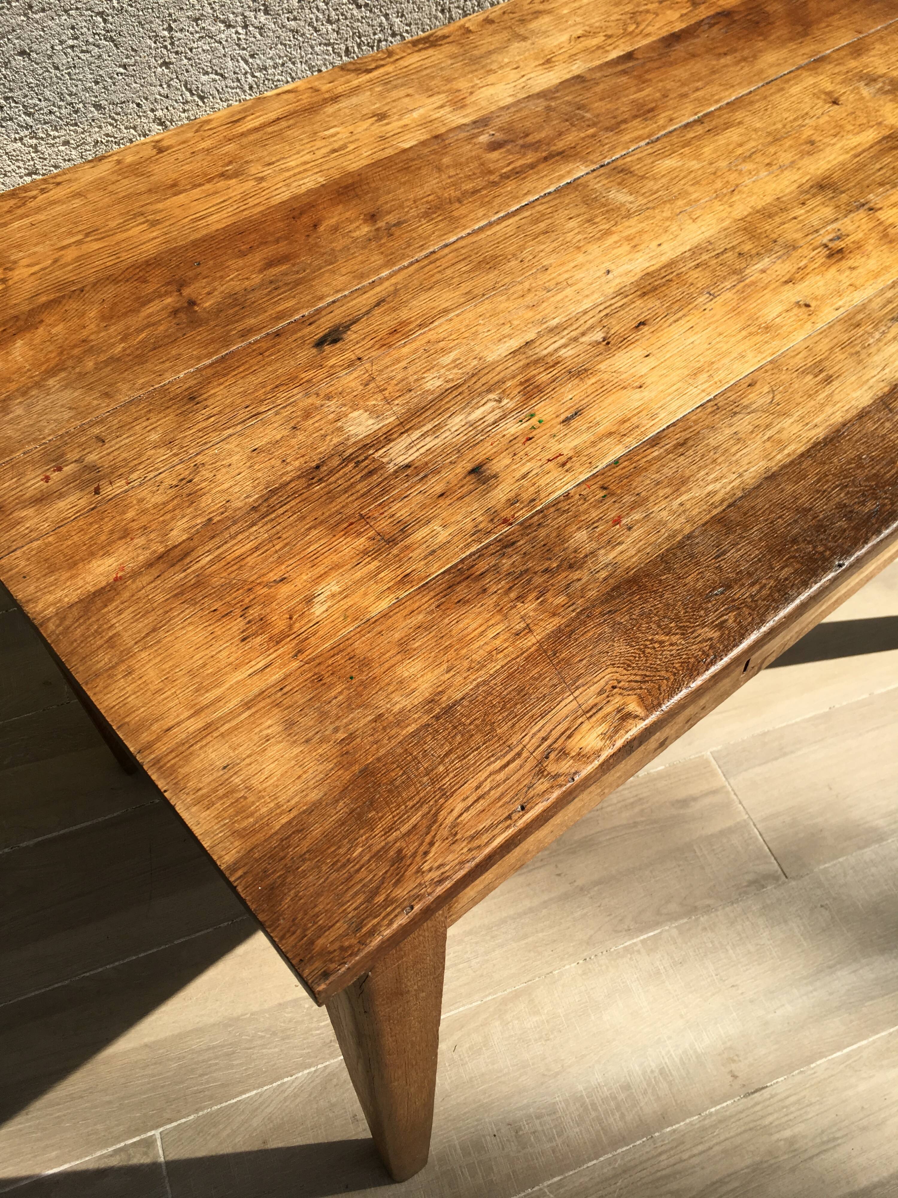 Table in solid oak, 50s